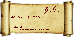 Jakabffy Irén névjegykártya
