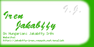 iren jakabffy business card